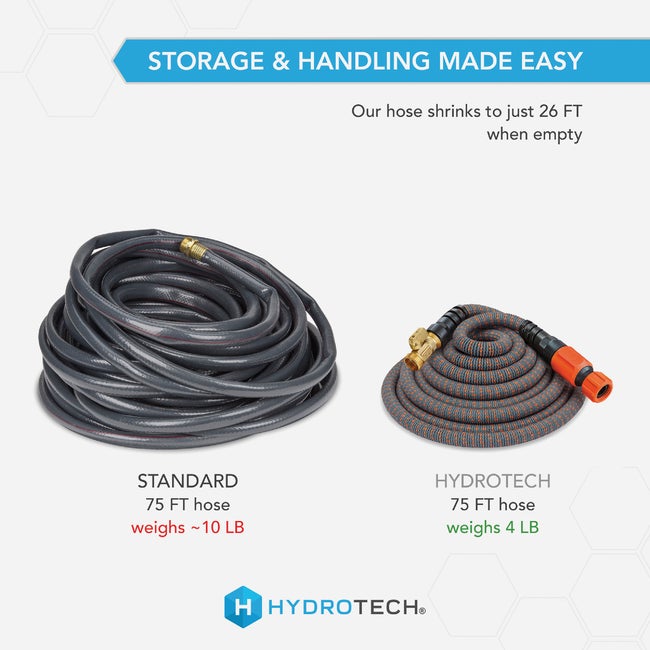 Hydrotech 5/8" x 75' Orange Expandable Burst Proof Hose