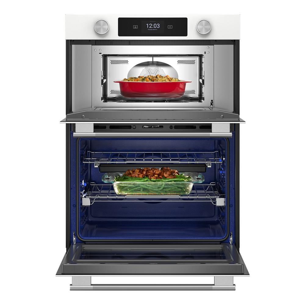 30-inch Smart Electric Combo Wall Oven with Assisted Cooking Modes - White