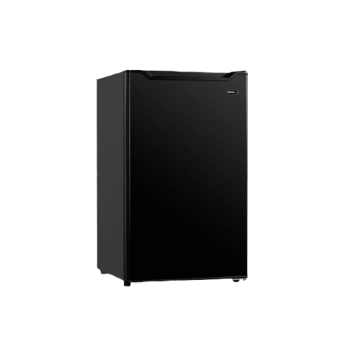Black compact refrigerator with full width freezer section from kitchen appliances and refrigerators collections