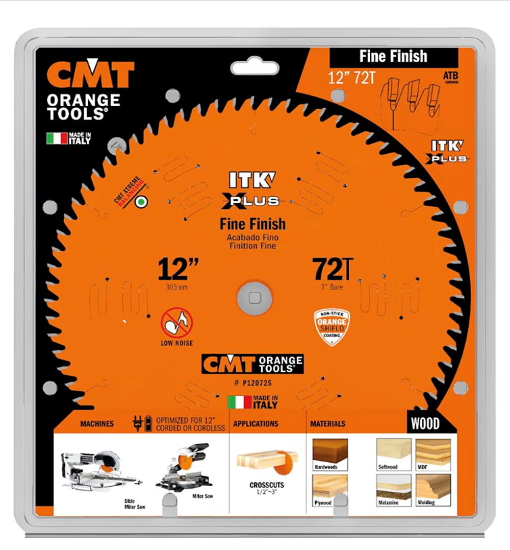 CMT Orange Tools 12" 72T Itk-Xplus® Finish Sliding Compound Saw Blade