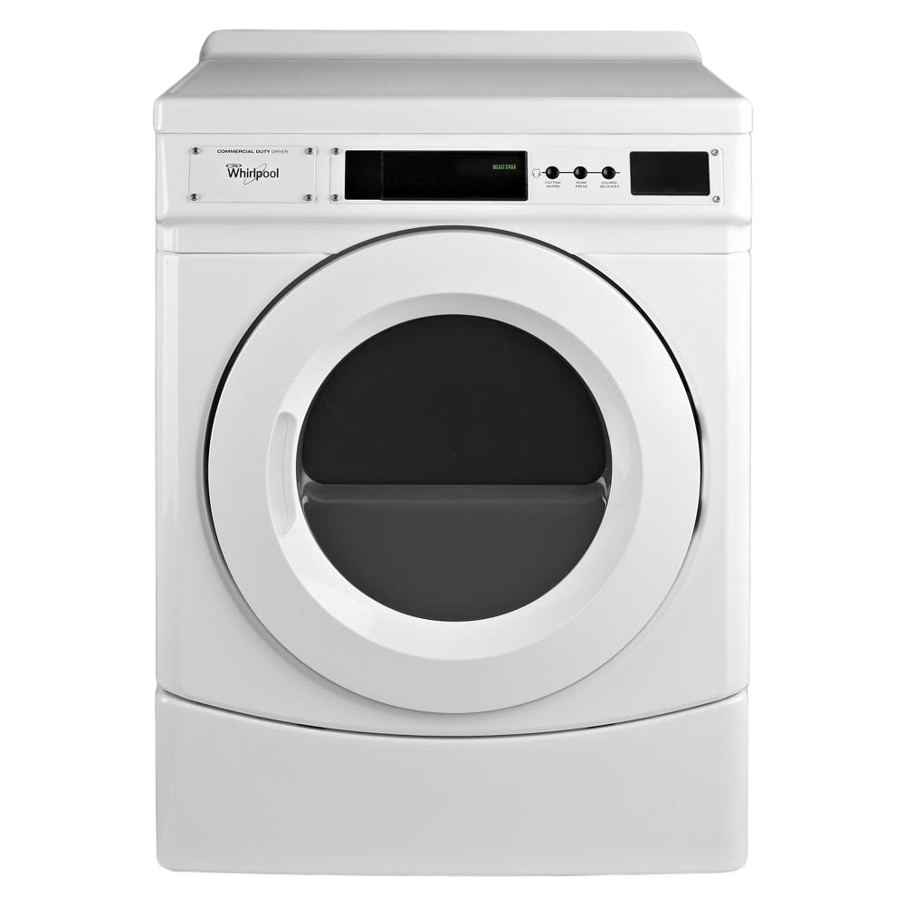 Front-load commercial gas dryer in white with digital controls from dryers and gas dryers appliance collection