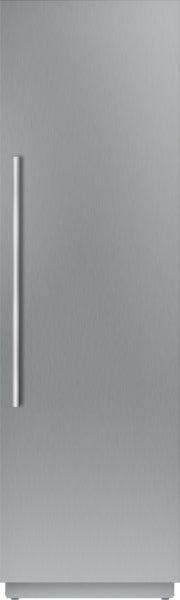 Tall built-in refrigerator column with panel-ready front and sleek vertical handle from Thermador Appliances collection