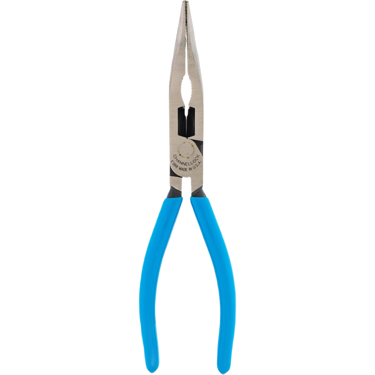 Bent long nose pliers with blue handles for precise gripping in hand tools and woodworking tools collections under $50