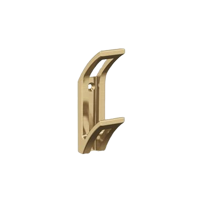 Two prong decorative wall hook in champagne bronze finish for home improvement and organization tasks