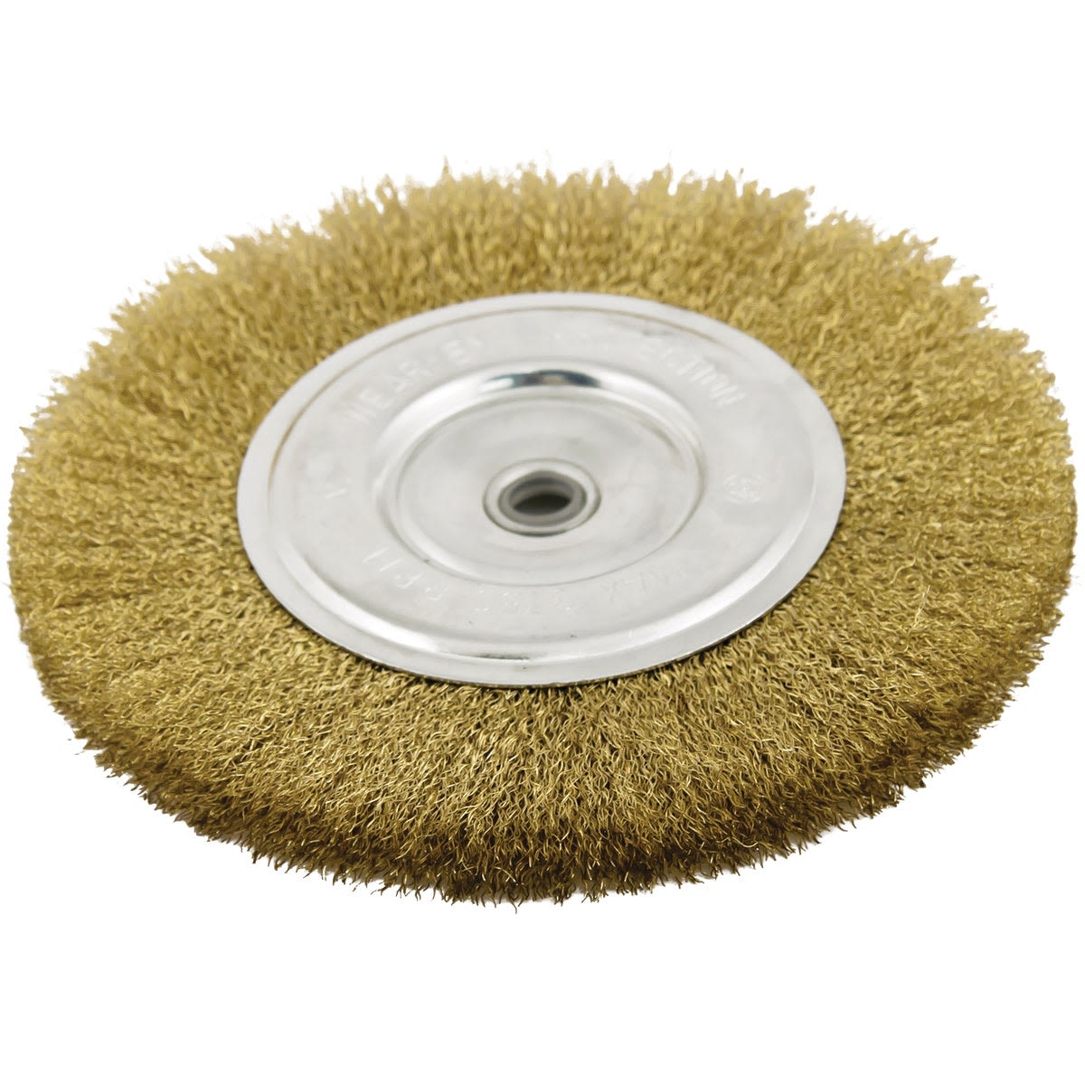 6-inch brass-coated wire wheel with 1/2 inch adapter for power tool accessories and home improvement tasks
