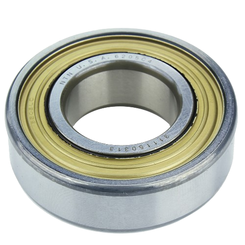 Metal ball bearing with gold-colored seal designed for tools and home improvement applications