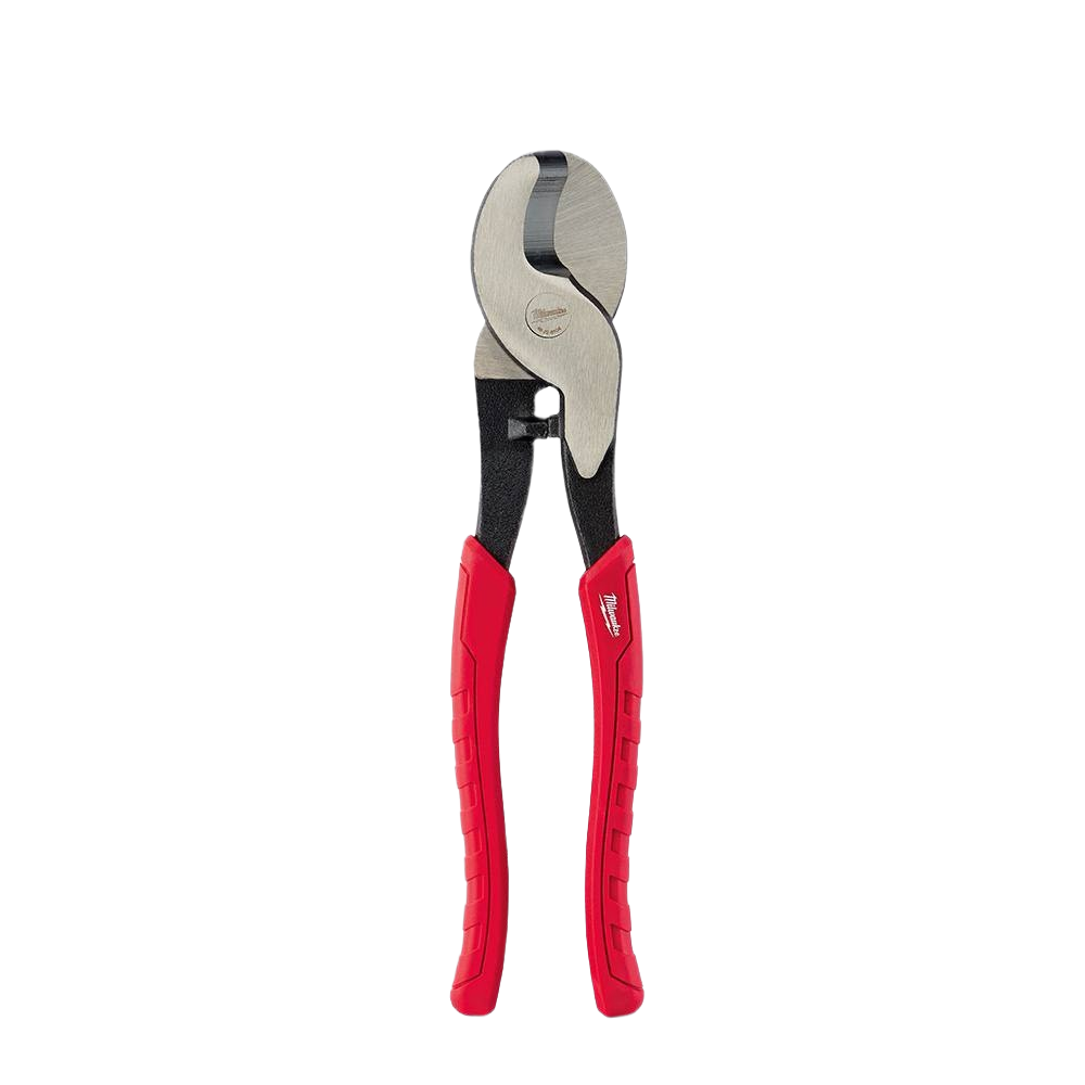 Cable cutting pliers with red comfort grip handles designed for efficient use in tools and home improvement tasks