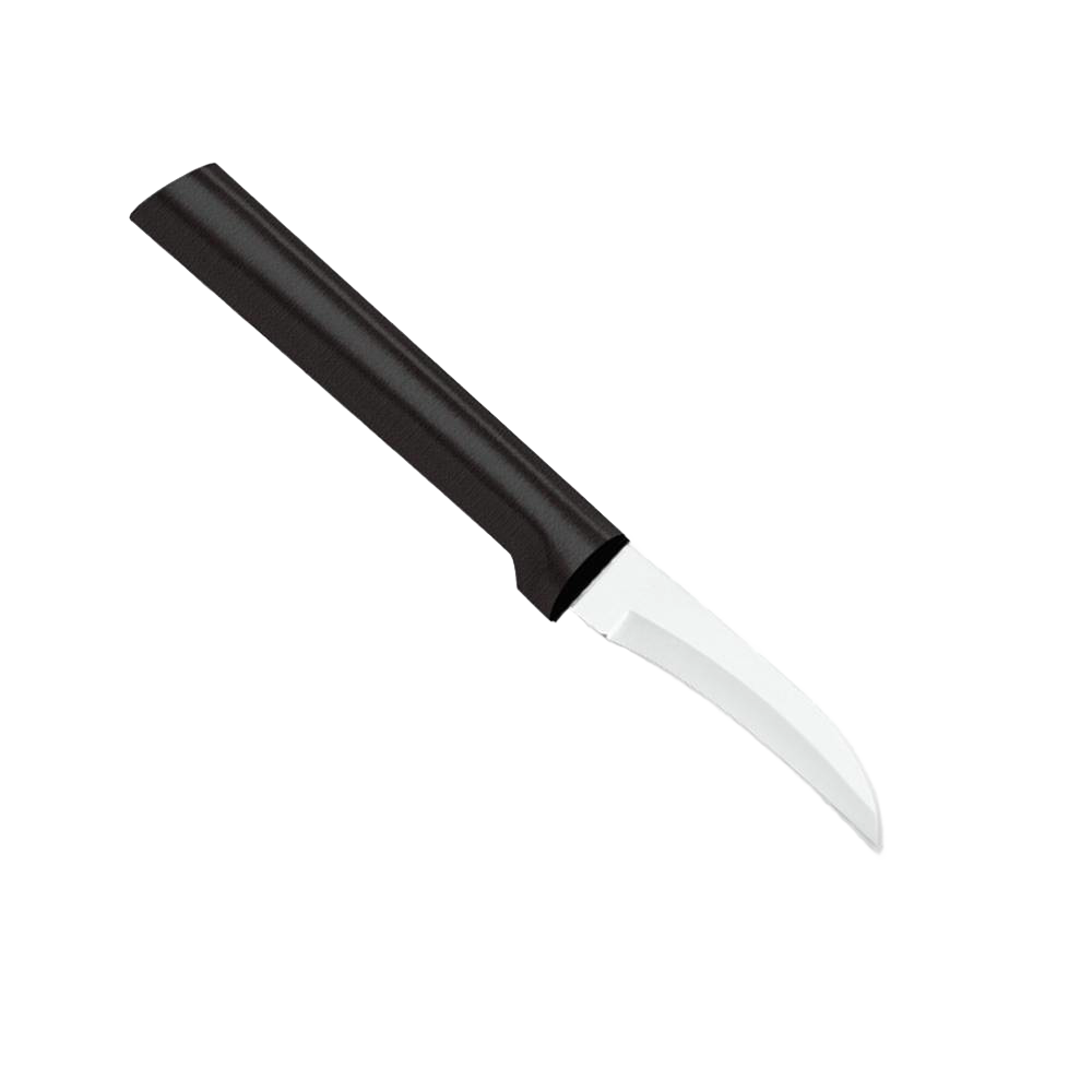Curved paring knife with stainless steel blade and black solid handle in kitchen utensils under $25 collection
