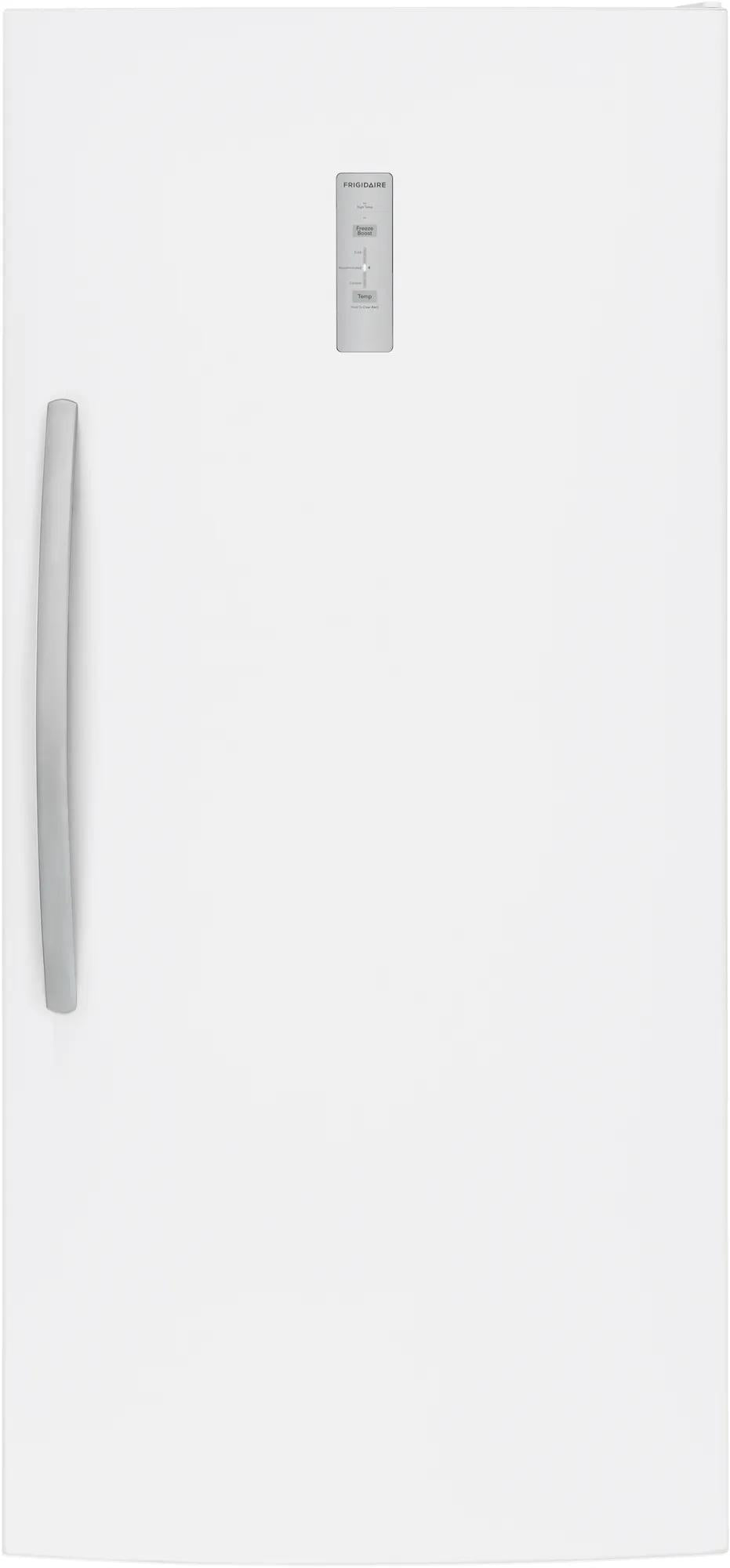 White upright freezer with silver handle and digital control panel in Freezers & Ice Makers and Appliances collections