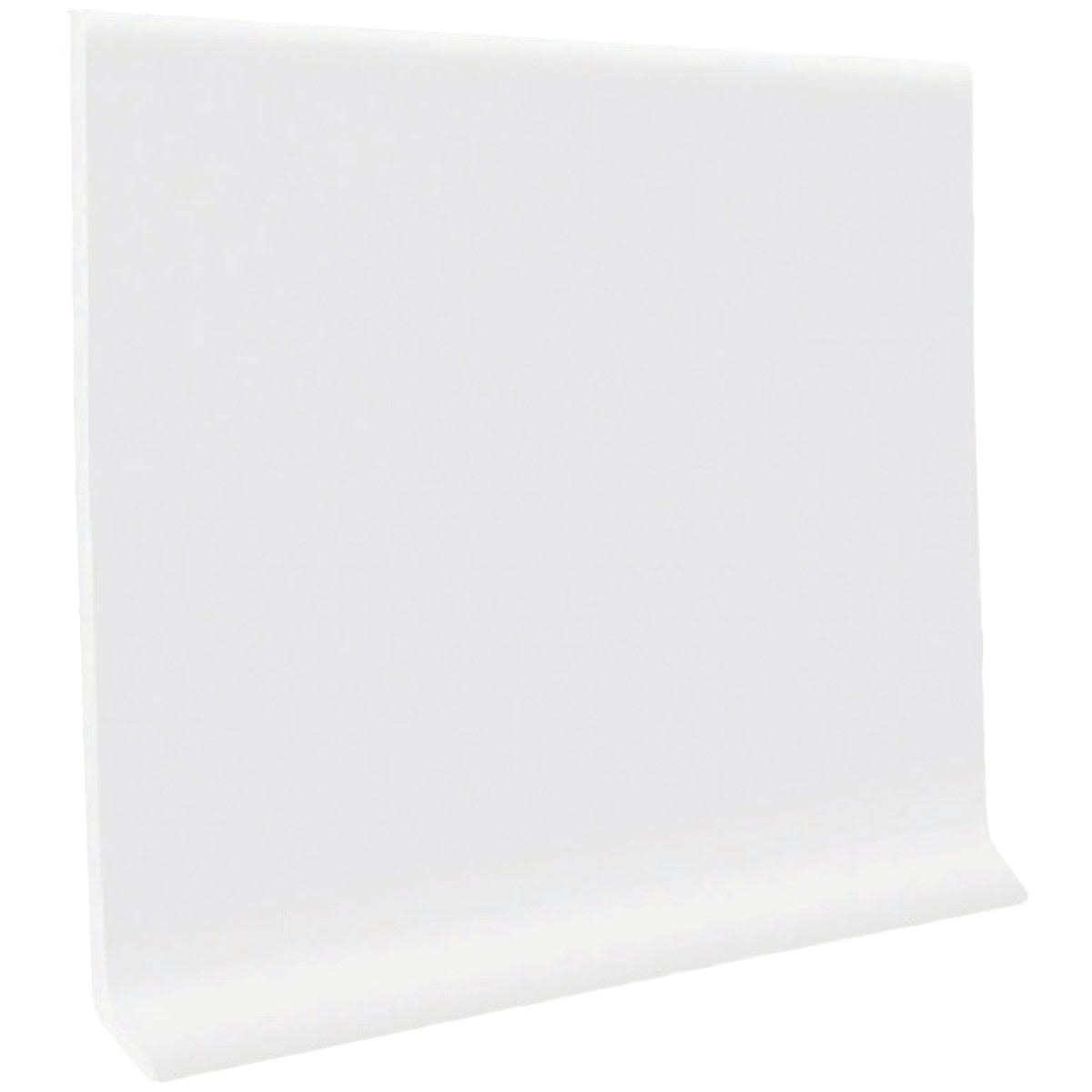 White vinyl self-stick wall cove base for flooring and tile installation in home improvement and flooring collections