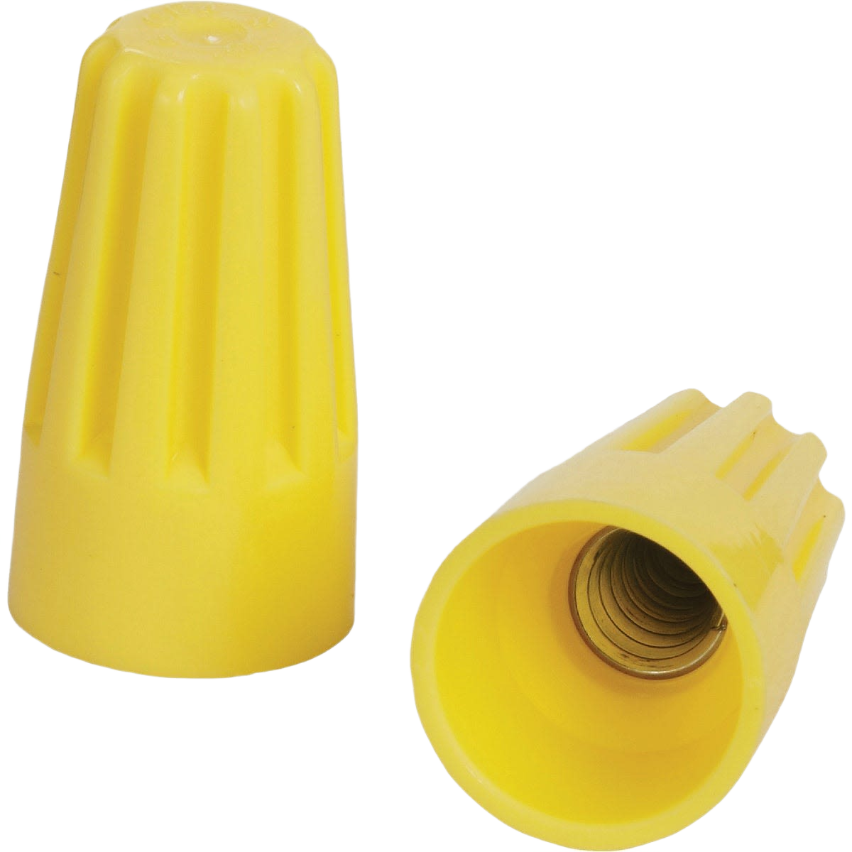 Medium yellow electrical wire connectors with internal spring for secure wire joining in home improvement and electrical tasks under $50