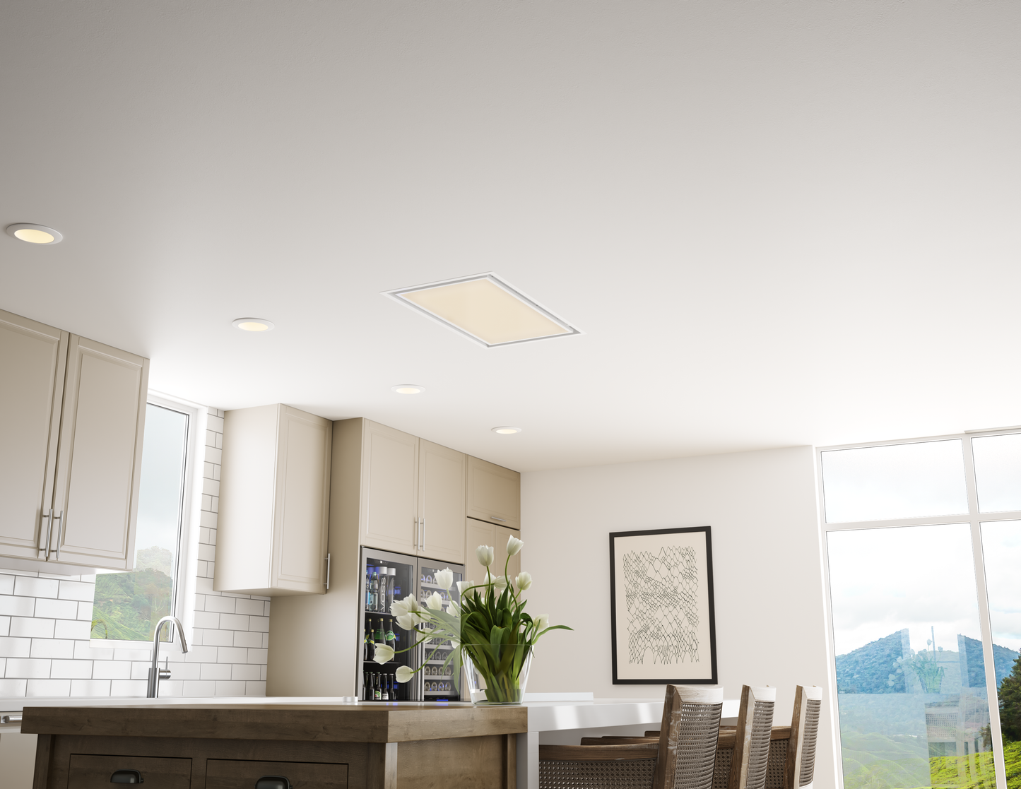 Lux Glo, Island, 36in, Wht, PAS LED, BODY ONLY