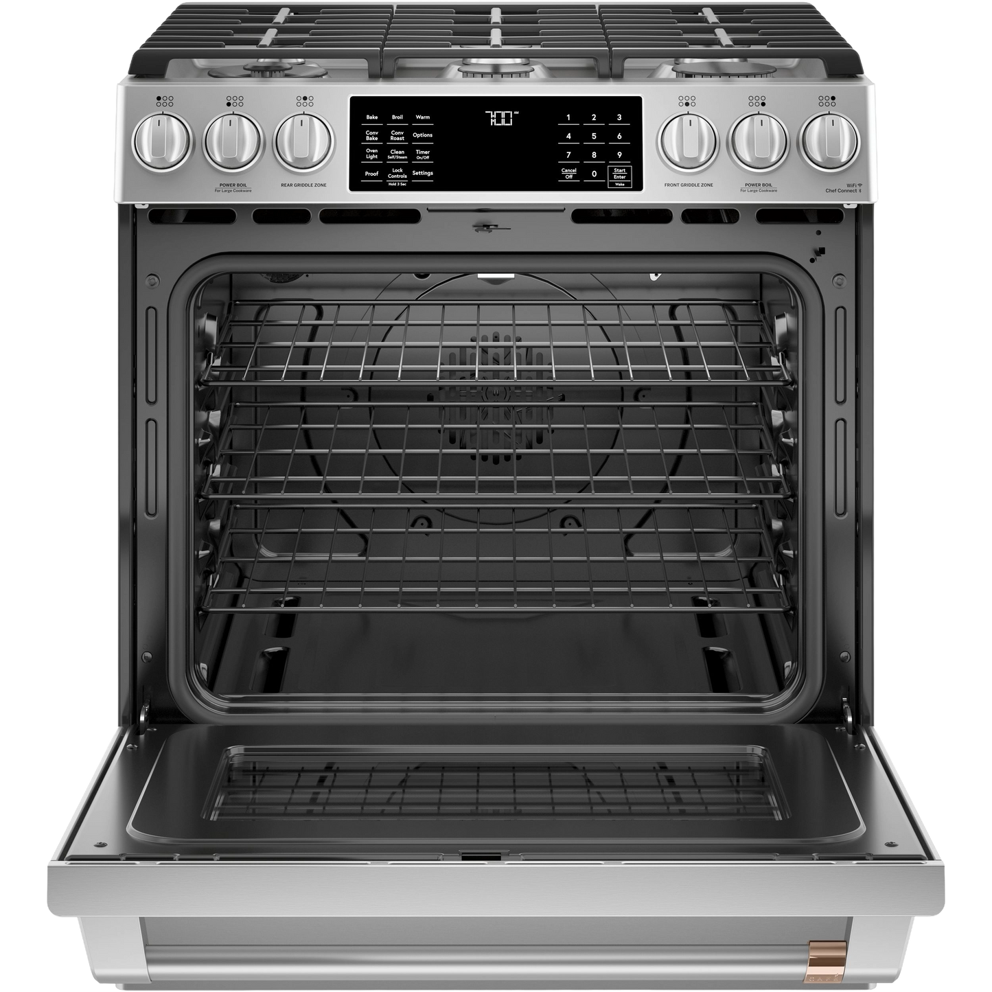 CAFÉ™ 30" Smart Slide-In, Front-Control, Gas Range with Convection Oven