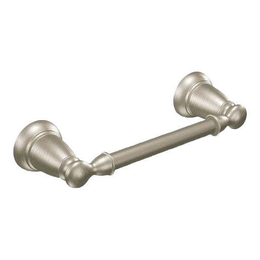 Brushed nickel pivoting toilet paper holder with classic design for home improvement and bathroom organization