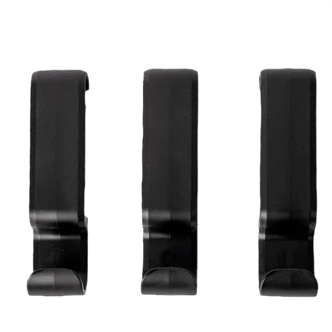 Set of three black metal accessory hooks for grilling tools in outdoor living and grill accessories collections under $50