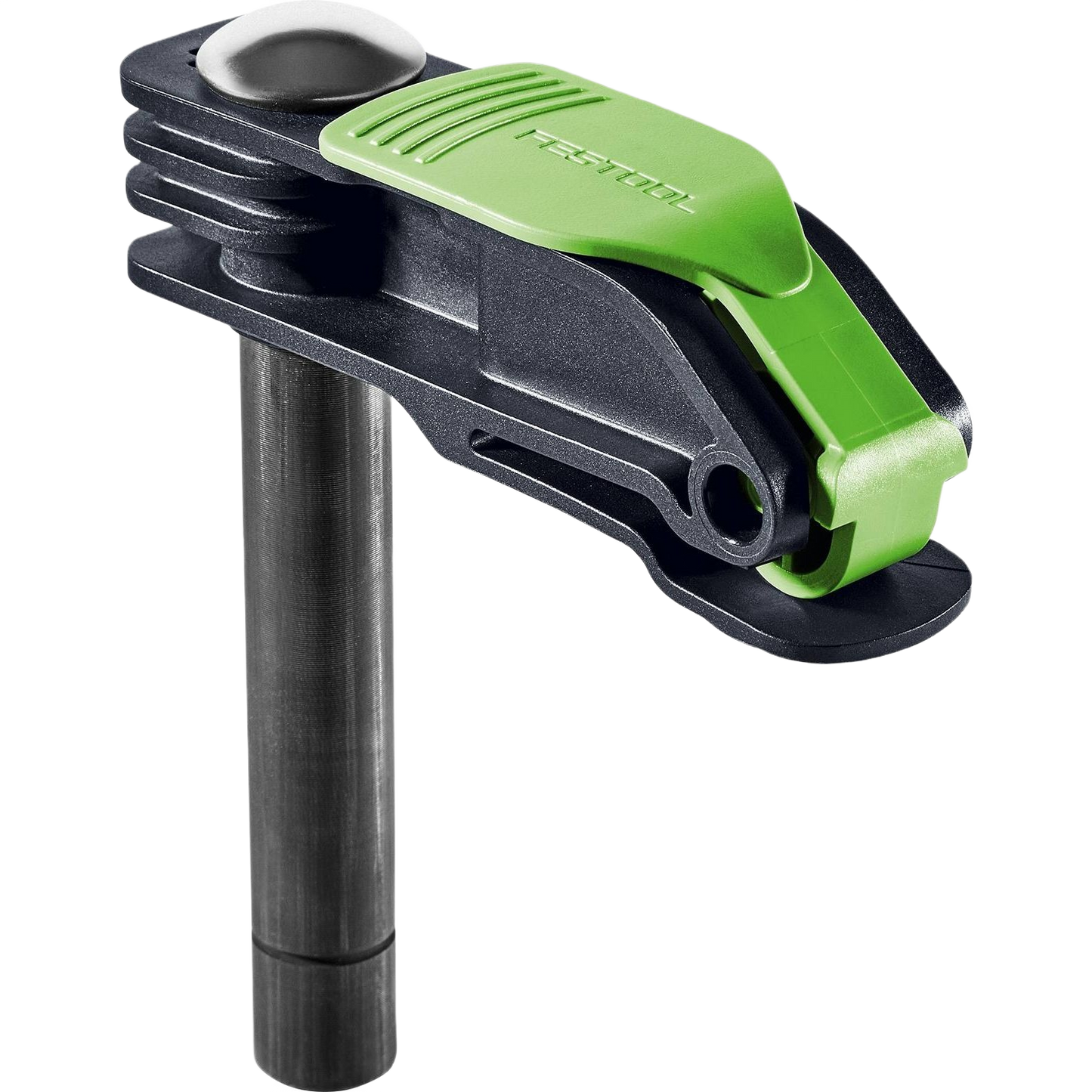 Compact Festool quick clamp with green lever for secure fastening in woodworking and home improvement projects