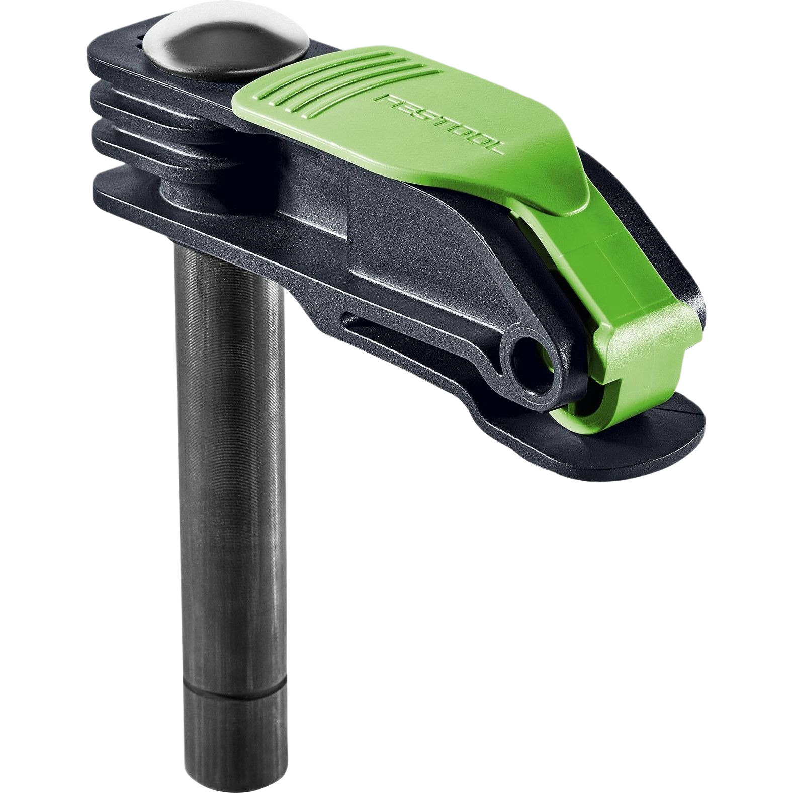 Compact Festool quick clamp with green lever for secure fastening in woodworking and home improvement projects