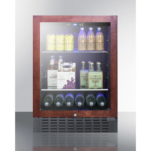 Built-in beverage cooler with wooden frame door, adjustable shelves, digital temperature display in Appliances collection