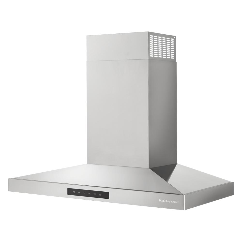 stainless steel 30-inch wall-mount canopy hood with four-speed fan and power-boost in range hoods collection