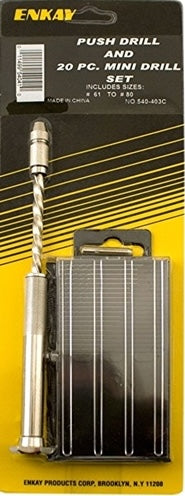 20-piece mini drill bit set with push drill tool and case for precision drilling in tool accessories under $50 collection