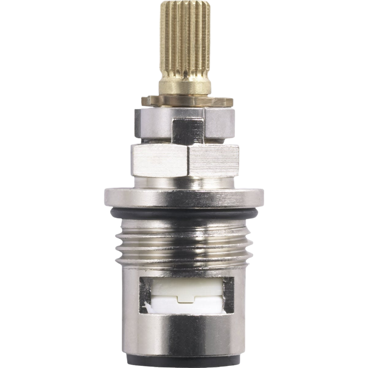 Metal valve repair cartridge with ceramic components for faucet plumbing and home improvement repairs
