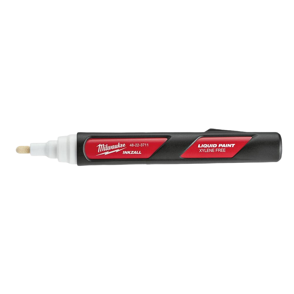 White liquid paint marker with durable acrylic nib for marking rough surfaces, part of woodworking and hand tools under $50 collection.
