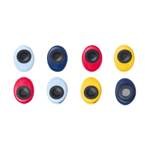 Set of colorful magnetic mini clips with soft grips for organizing and securing items in home improvement tasks