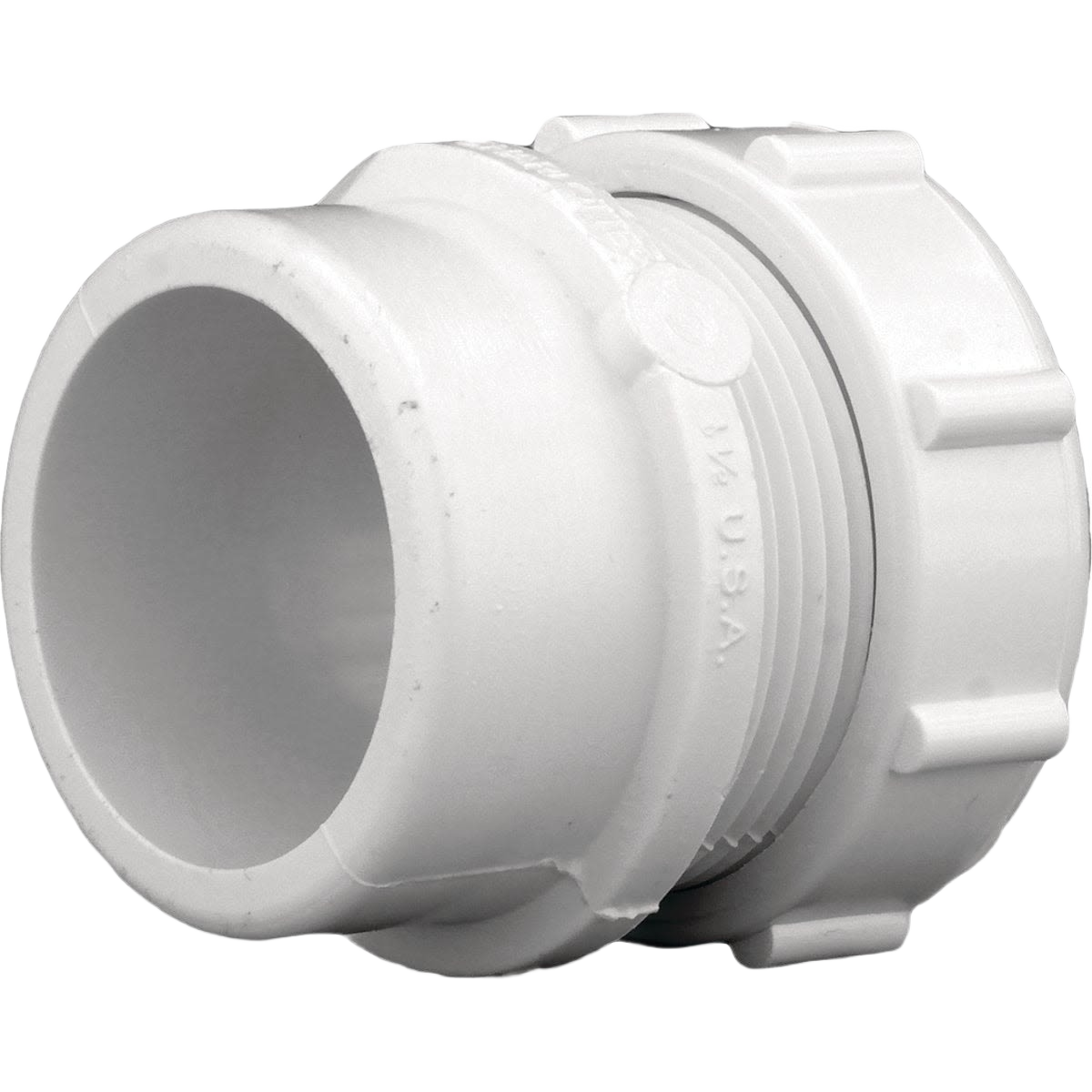 White PVC trap waste adapter male fitting for plumbing connections in pipes and fittings under $50 collection