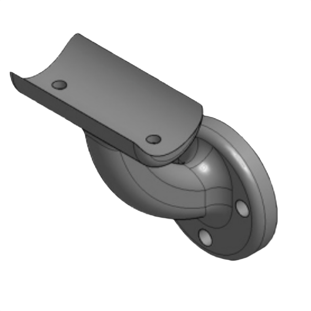 White metal wall mount bracket for secure installation of ADA aluminum handrails in decking and outdoor living projects