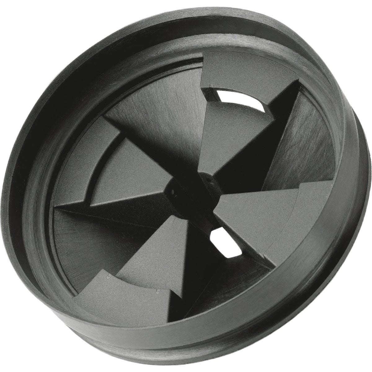 Black removable sound baffle for plumbing parts and repair to reduce noise and prevent splash back in home improvement tools