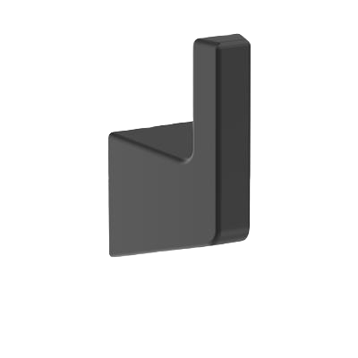 Matte black single prong robe hook with geometric design for bathroom storage and accessories under $50 collection