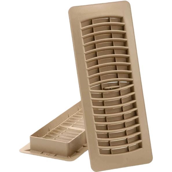 Taupe plastic louvered floor vent register for home improvement and plumbing under $50 collections