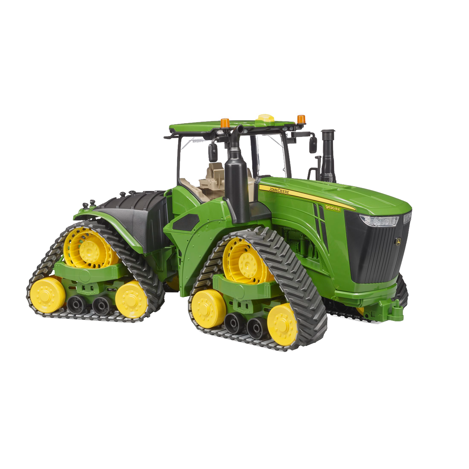 Green and yellow scale model tractor with detailed track belts from the Vehicles & Remote Controlled Toys collection