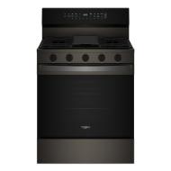 modern 30-inch gas range with five burners, digital controls, and oven for kitchen and home improvement