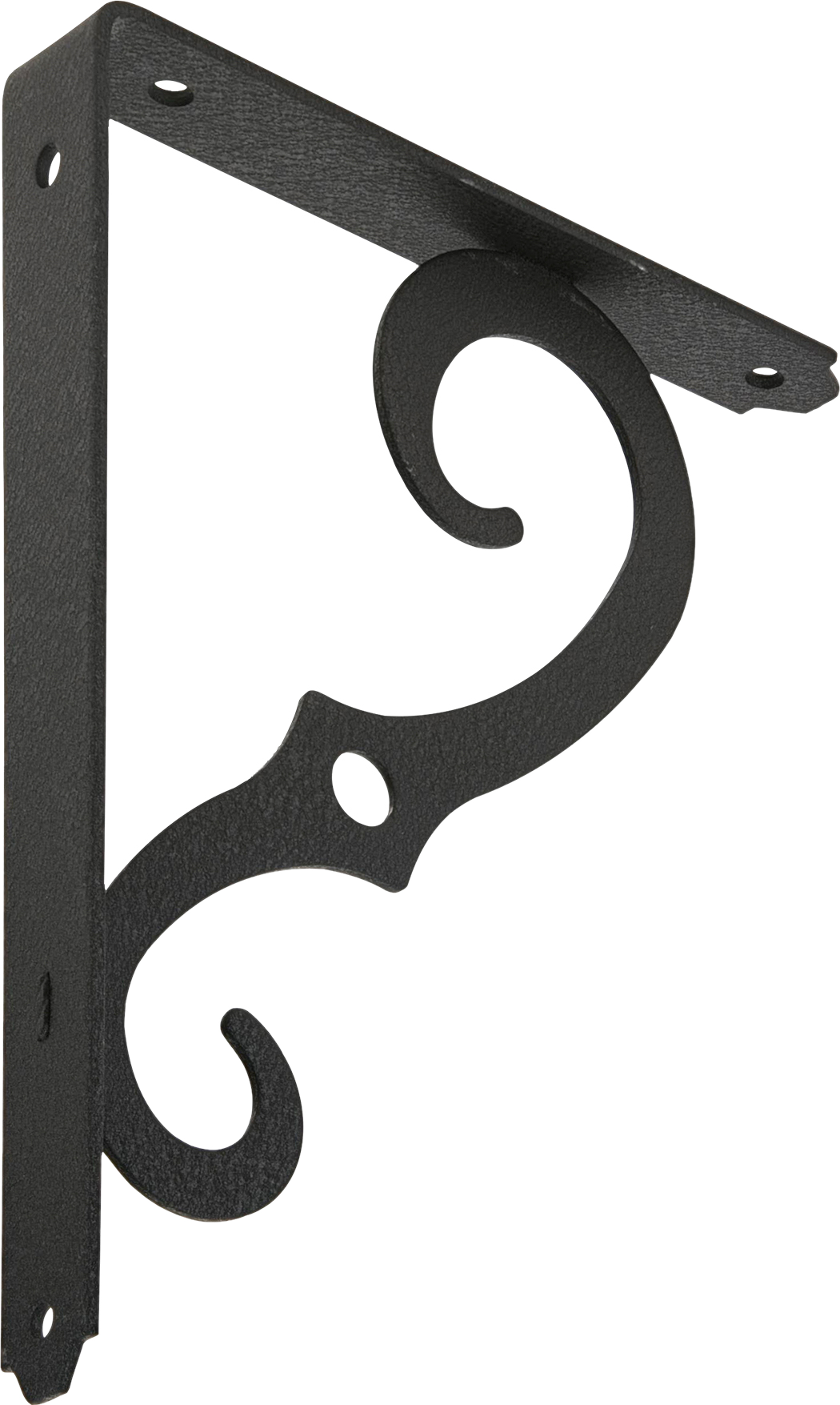 Hardware Essentials Ornamental Shelf Bracket Antique Black (8" x 5-1/2")