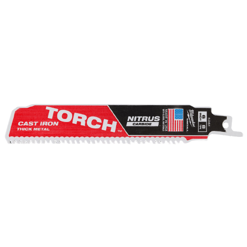 Saw blade with 6-inch length and 8 TPI featuring Nitrous Carbide for cutting thick metal in tool accessories collection