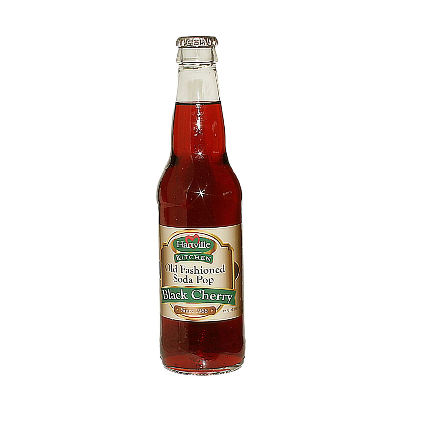 Glass bottle of Hartville Kitchen old fashioned black cherry soda pop with vintage label in drinks under $50 collections