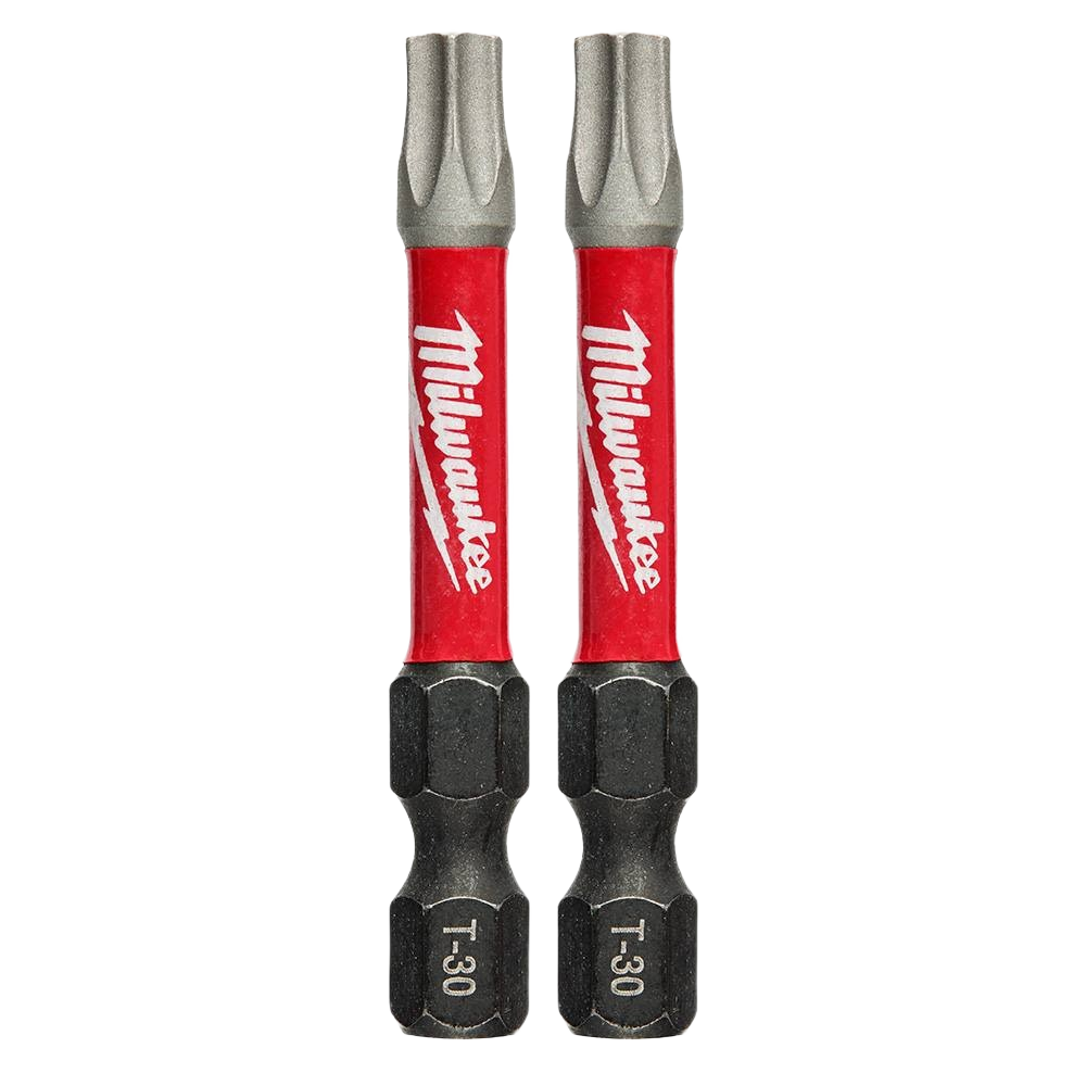 Pair of 2-inch T30 TORX impact duty bits with Wear Guard Tip for durability in power tool accessories and drill bits collection