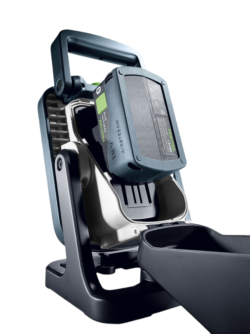 Versatile Festool cordless site light with battery pack attached, designed for work lights and home improvement tasks collections