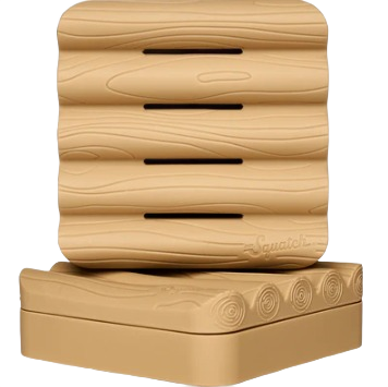 Light brown silicone soap saver with wood grain texture and drainage slots in Health & Beauty collections