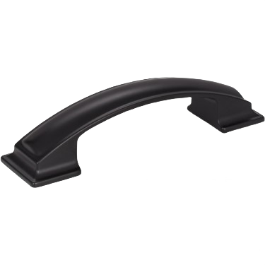 Matte black cabinet pull with a curved pillow top design for furniture hardware and home improvement projects under $50 collection