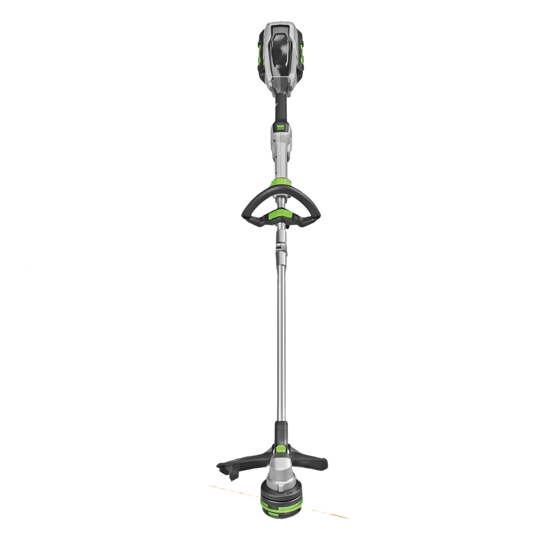 Green and black cordless string trimmer with battery, charger, and POWERLOAD™ technology for lawn and garden care