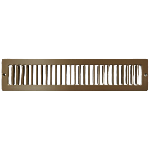 Brown steel toe space grille vent with vertical slats for ventilation in plumbing and home improvement under $50 collection
