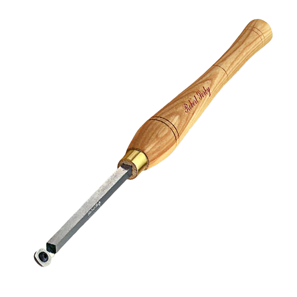 Wood handled external shear scraper with brass collar for precise woodturning and home improvement tasks