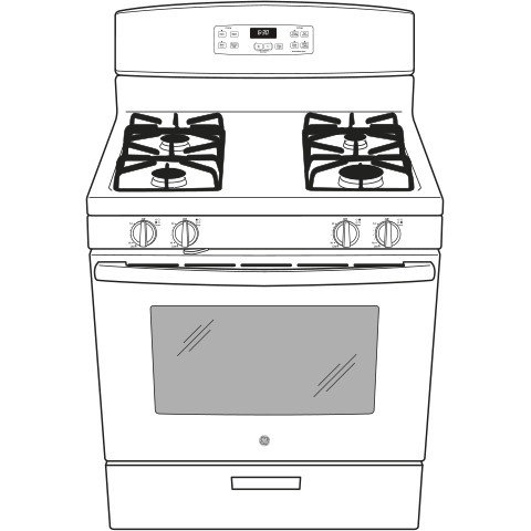 GE® 30" Free-Standing Gas Range