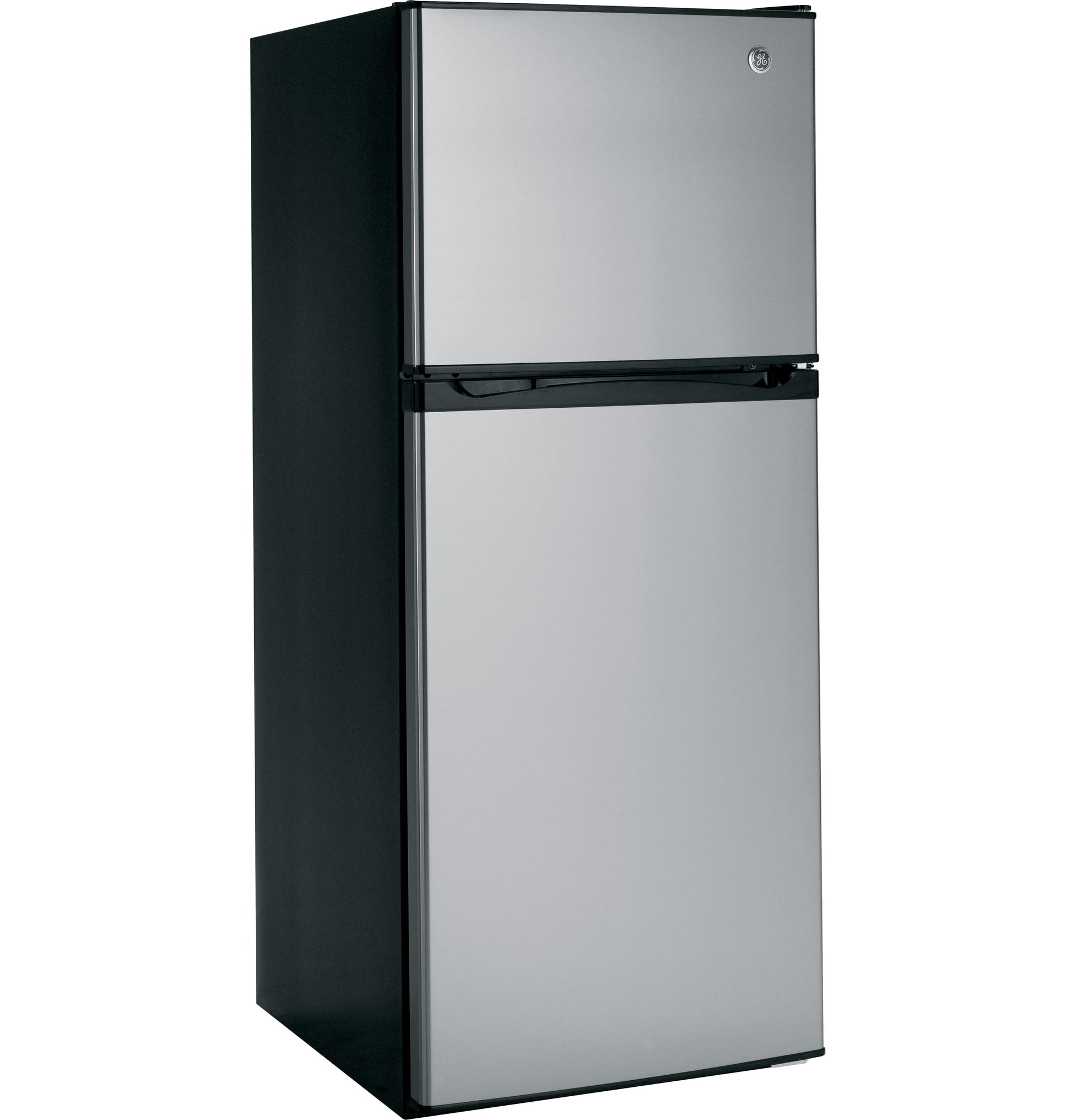 Stainless steel top-freezer refrigerator with black sides in Refrigerators and Kitchen & Kitchenware collections