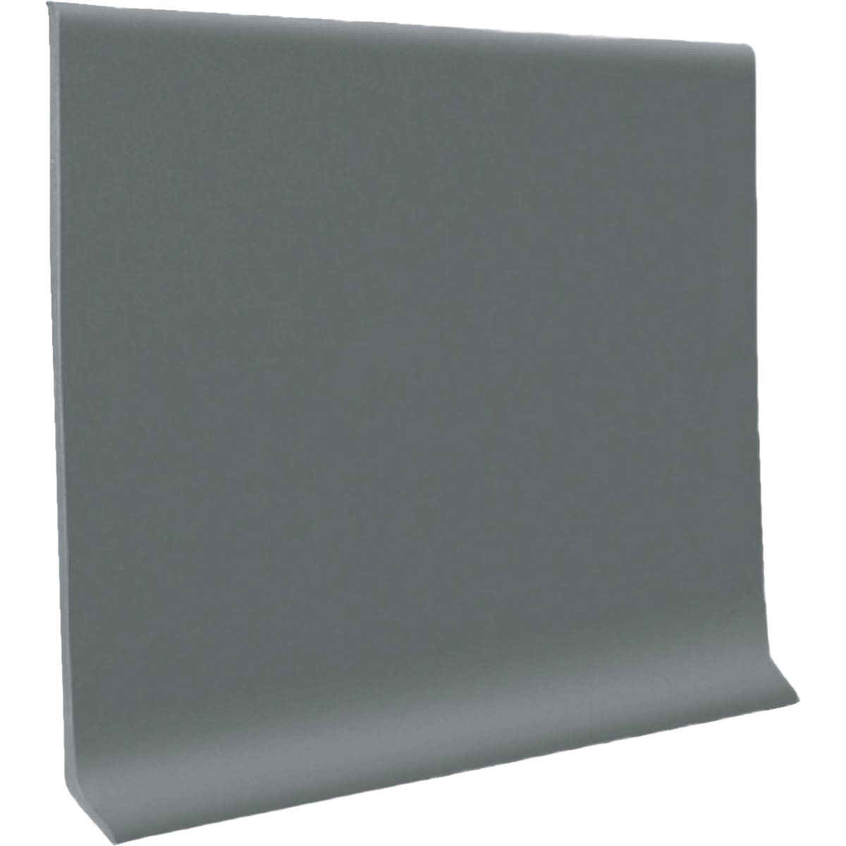 Gray vinyl wall cove base roll designed for flooring and tile projects in home improvement and rug collections
