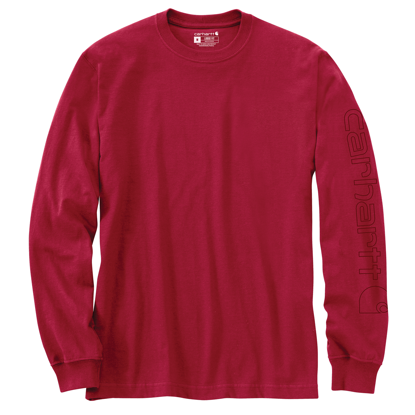Carhartt Men's Loose Fit Heavyweight Logo Sleeve Graphic Long Sleeve T-Shirt