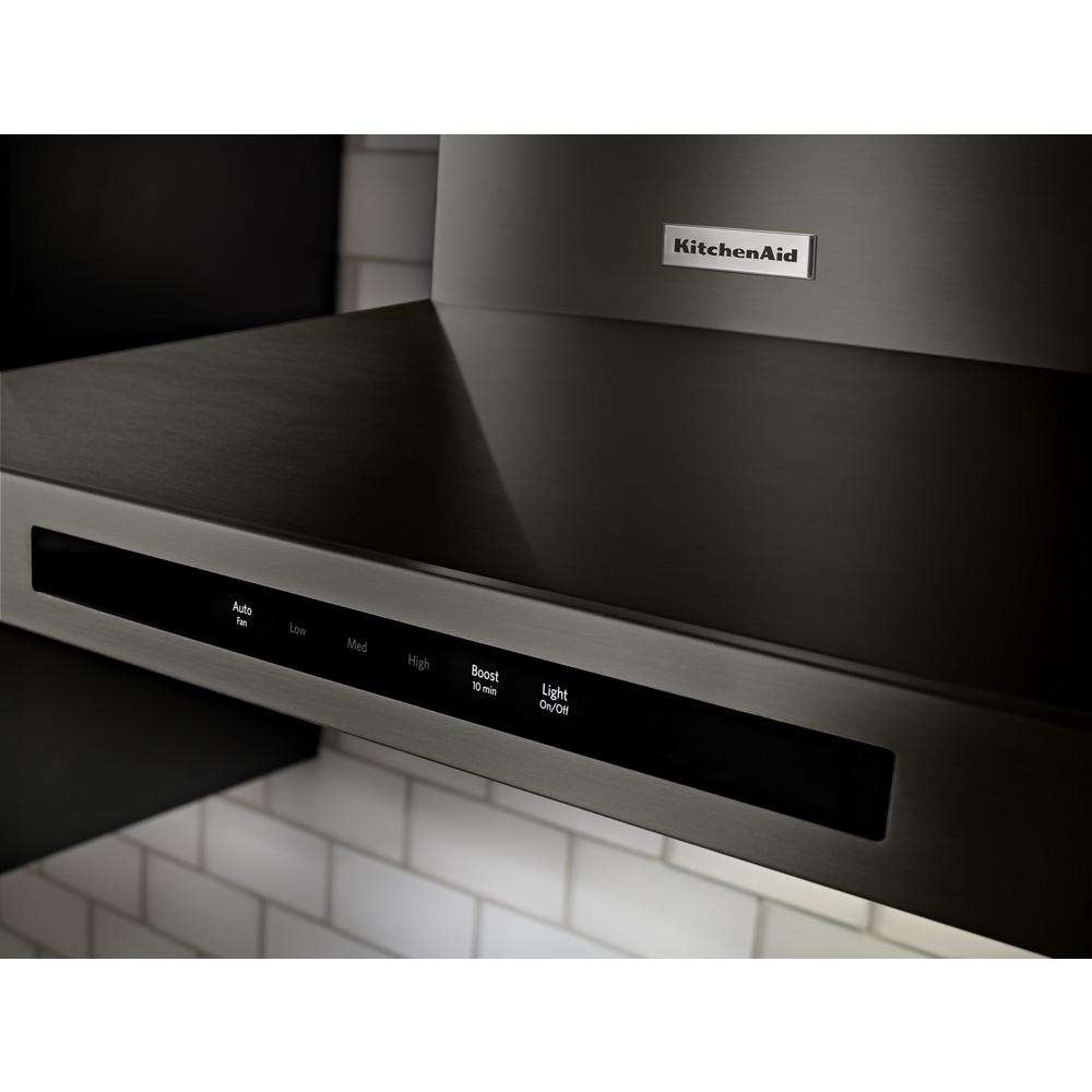 Stainless steel wall-mount range hood with digital controls and auto fan speed sensing in Kitchen & Kitchenware collection