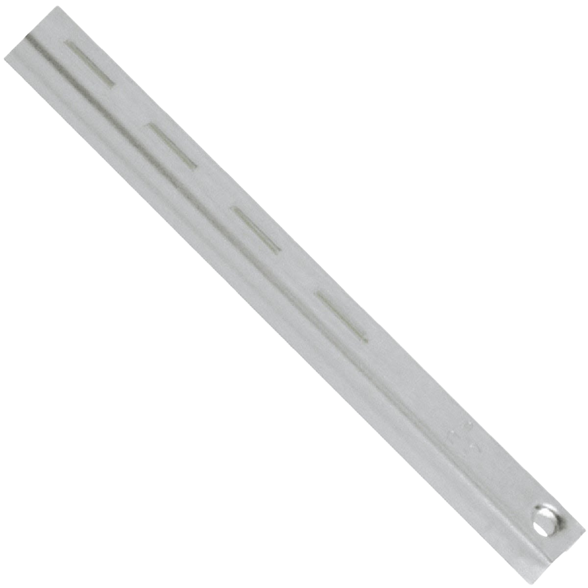 Adjustable steel shelf standard in anachrome finish for home improvement and tool storage applications